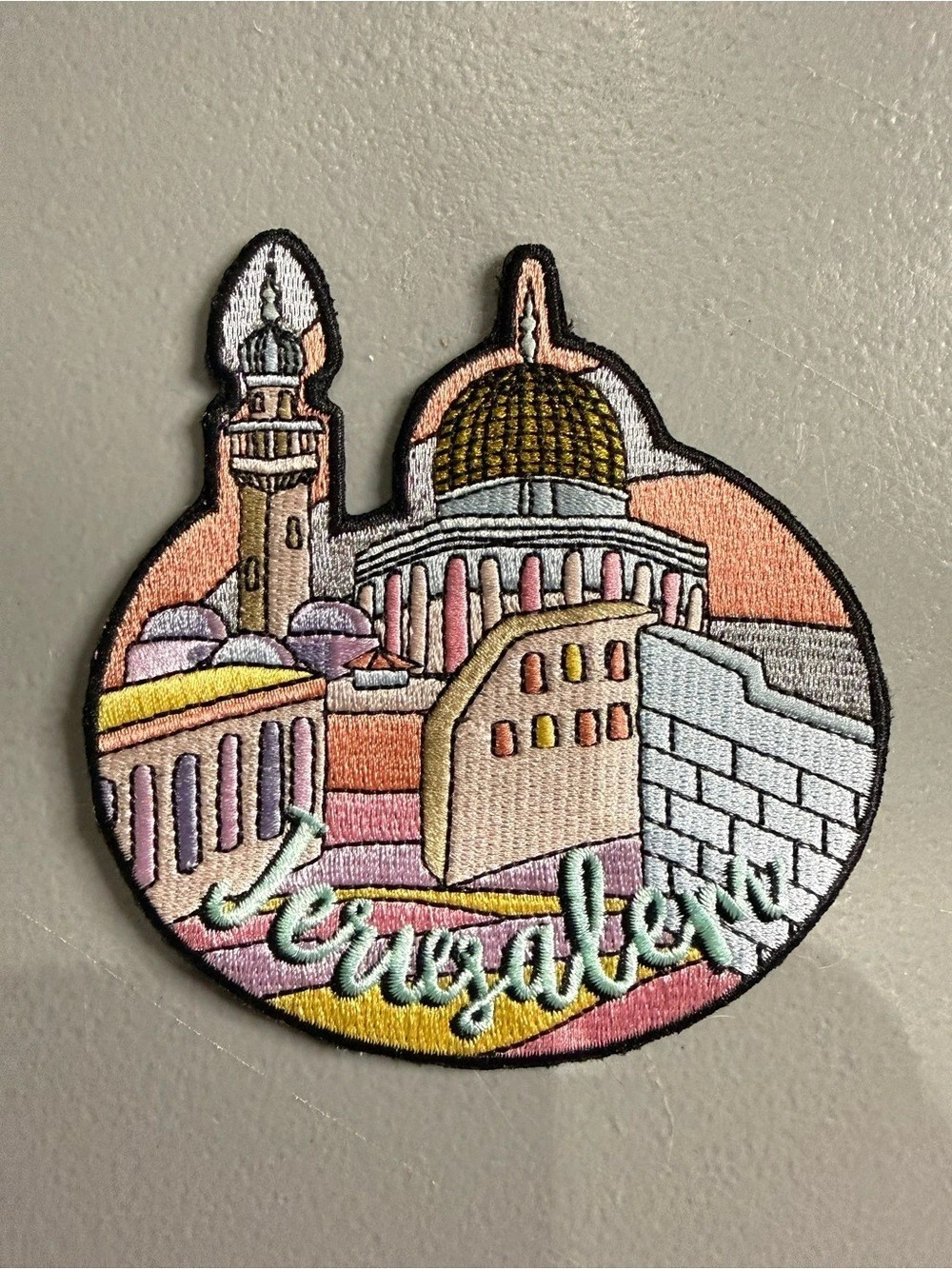 Stoney Clover Lane Embroidered Jerusalem Patch Pink & Green